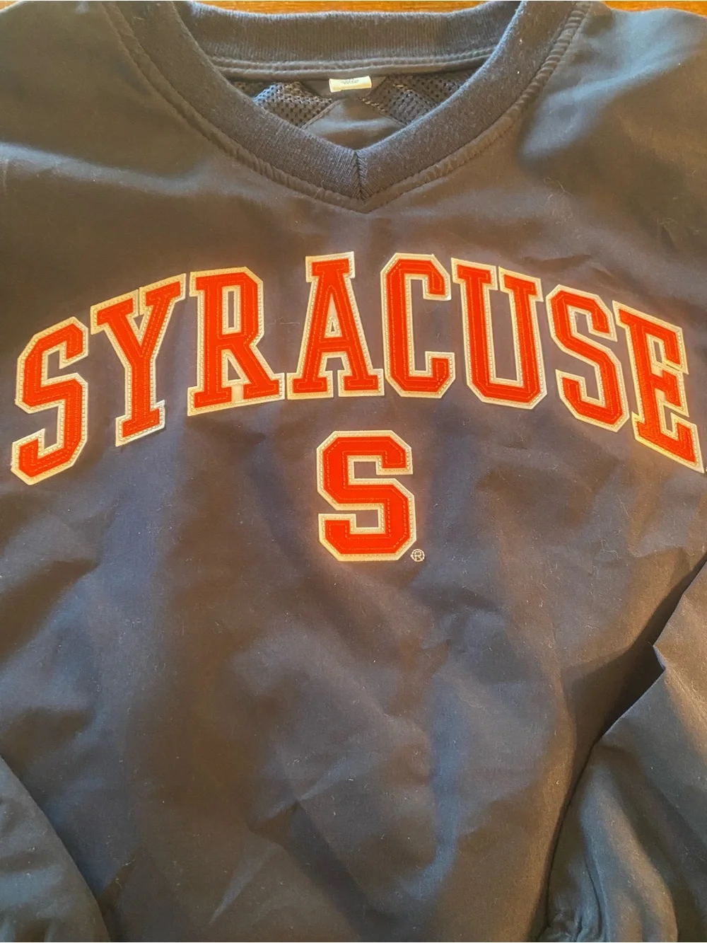 Syracuse Orange NCAA Navy Pullover Jacket Windbreaker Adult Mens Size SMall EUC